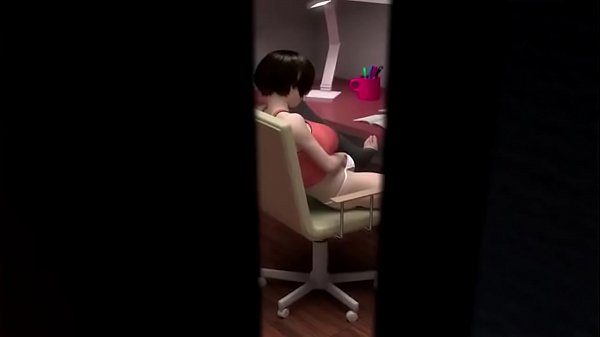 3D Hentai peituda se masturba e goza com pau grande na buceta